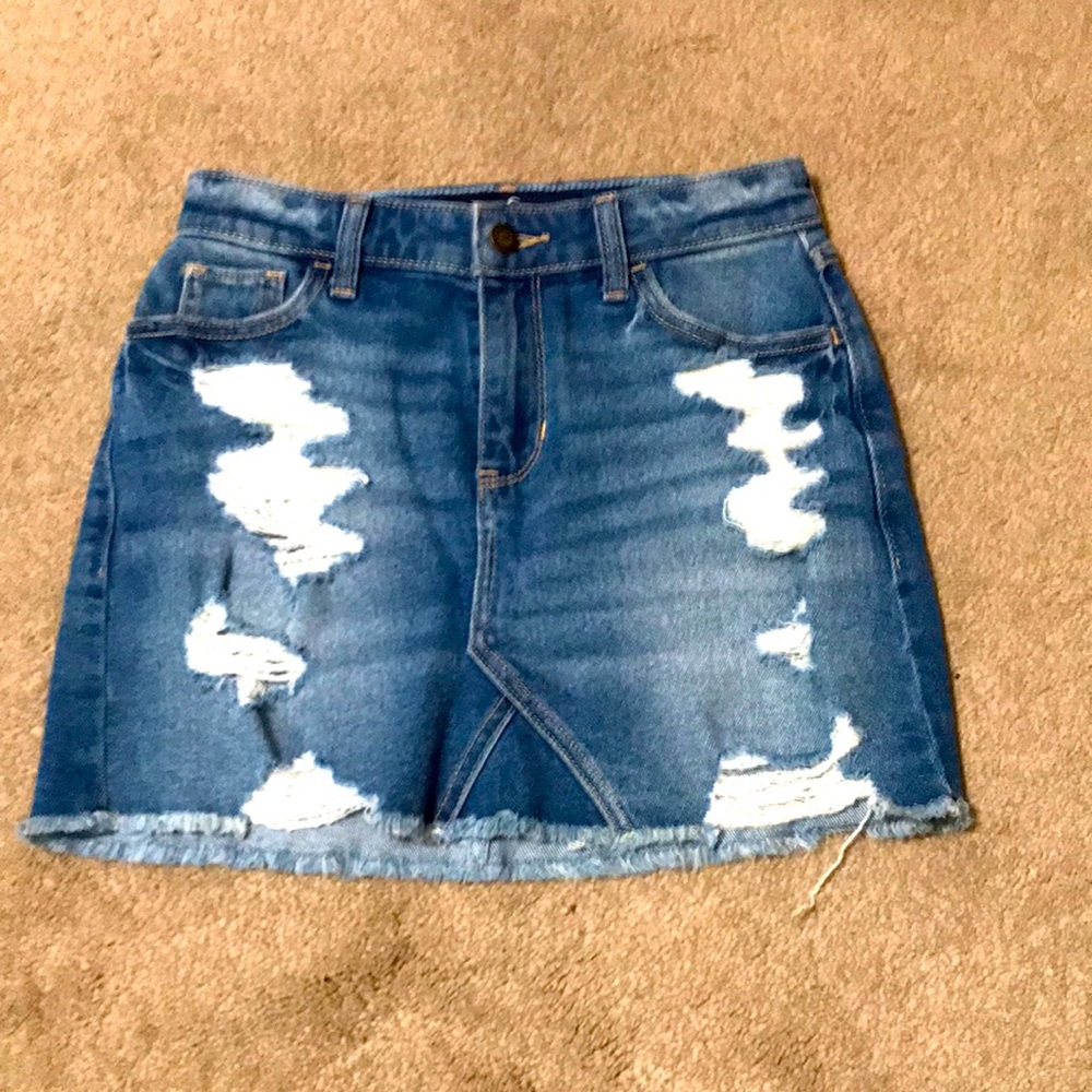 Hollister blue Jean skirt, distressed